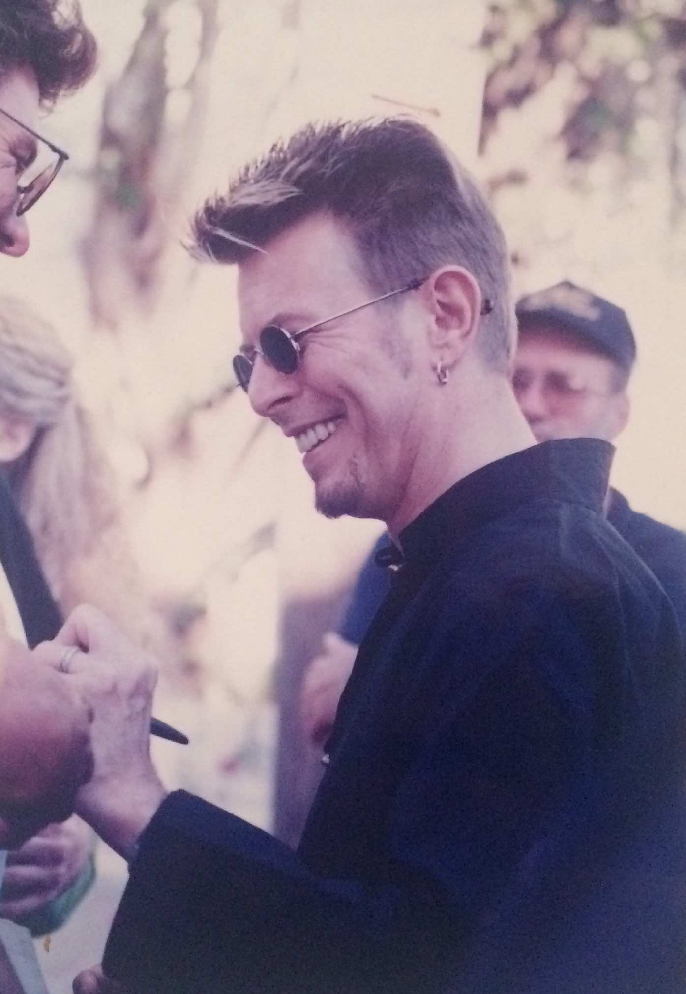 David Bowie by Kelley Curtis outside Chili Pepper 10-7-97