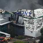 Sony Warehouse burnt out. Image from Getty Images.