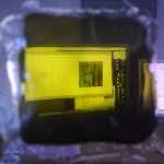 I look on the album art on a studio computer. Image by Rick Holland.