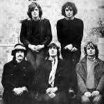 All the vital members of Pink Floyd in PR still circa 1968.