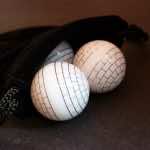 Marbles in pouch from the Wall Immersion box set. Photo by Hans Morgenstern.