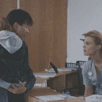 From left: Brodziak, Wang and Gina Tognoni as Nurse Jackson in ‘In the Family.’ Still image courtesy of In the Family LLC