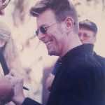 David Bowie by Kelley Curtis outside Chili Pepper 10-7-97