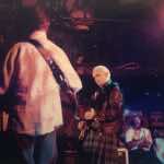 David Bowie Reeves Gabrels by Kelley Curtis outside Chili Pepper 10-7-97